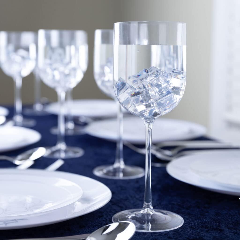 imagePARTY BARGAINS 12 oz Disposable Plastic Wine Goblets ShatterResistant BPAFree Stemmed Wine Cups for Weddings Events amp Outdoor Entertaining Black 5 PackClear