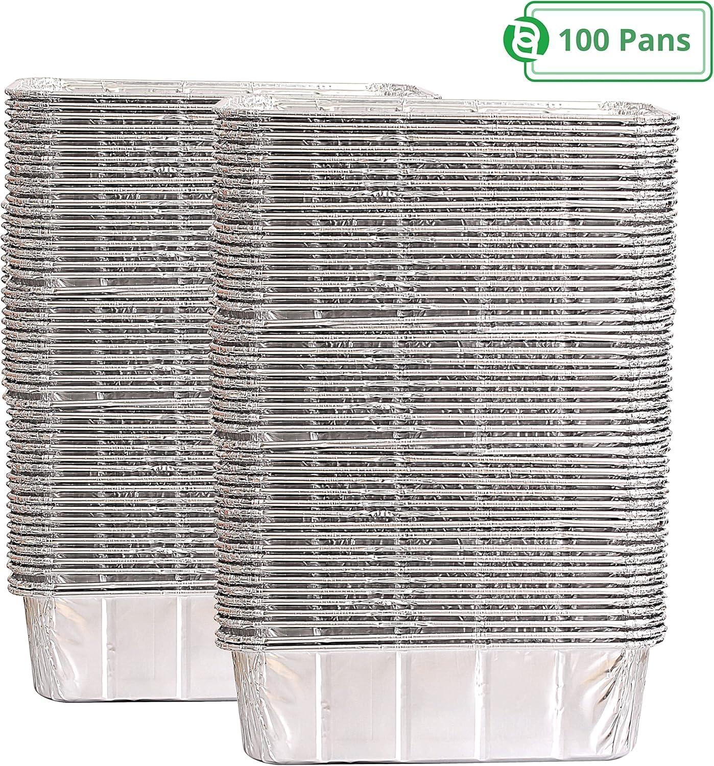imagePARTY BARGAINS 2 lb Loaf Pans Disposable Aluminum Bread Tins 40 Pack HeavyDuty OvenSafe Bakeware Max 240C for Bread Loaf Meatloaf Cakes Parties amp Events100
