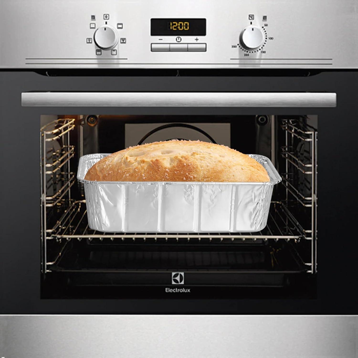 imagePARTY BARGAINS 2 lb Loaf Pans Disposable Aluminum Bread Tins 40 Pack HeavyDuty OvenSafe Bakeware Max 240C for Bread Loaf Meatloaf Cakes Parties amp Events20