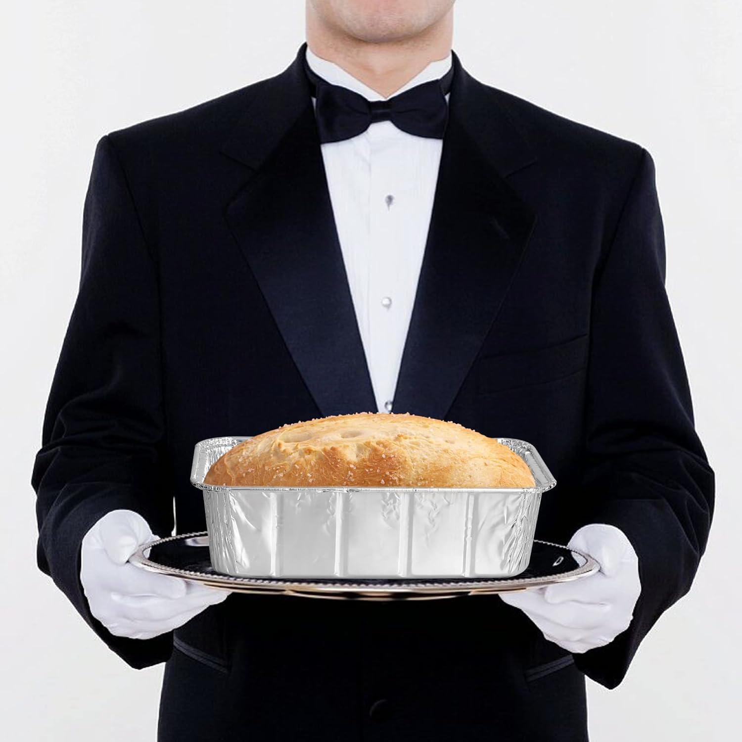 imagePARTY BARGAINS 2 lb Loaf Pans Disposable Aluminum Bread Tins 40 Pack HeavyDuty OvenSafe Bakeware Max 240C for Bread Loaf Meatloaf Cakes Parties amp Events100