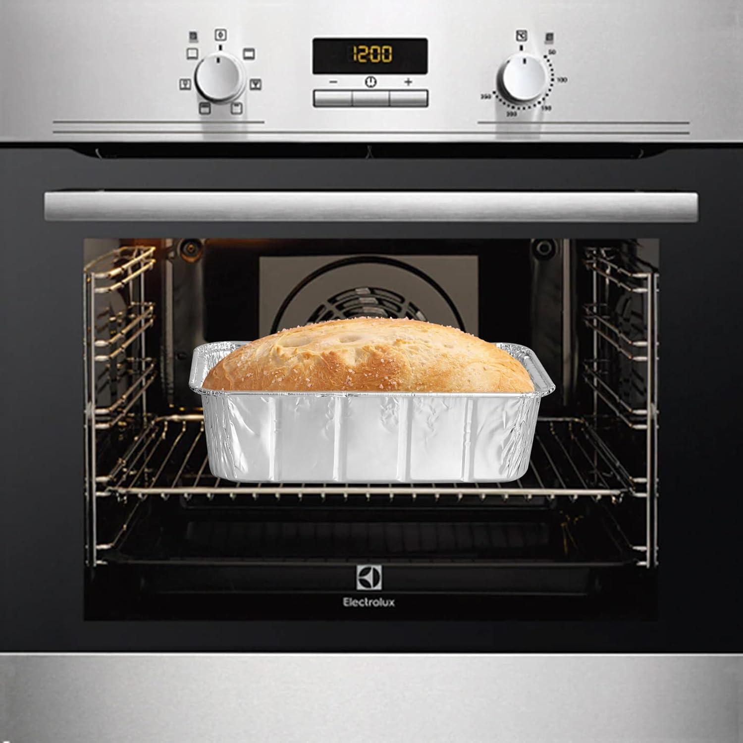 imagePARTY BARGAINS 2 lb Loaf Pans Disposable Aluminum Bread Tins 40 Pack HeavyDuty OvenSafe Bakeware Max 240C for Bread Loaf Meatloaf Cakes Parties amp Events20