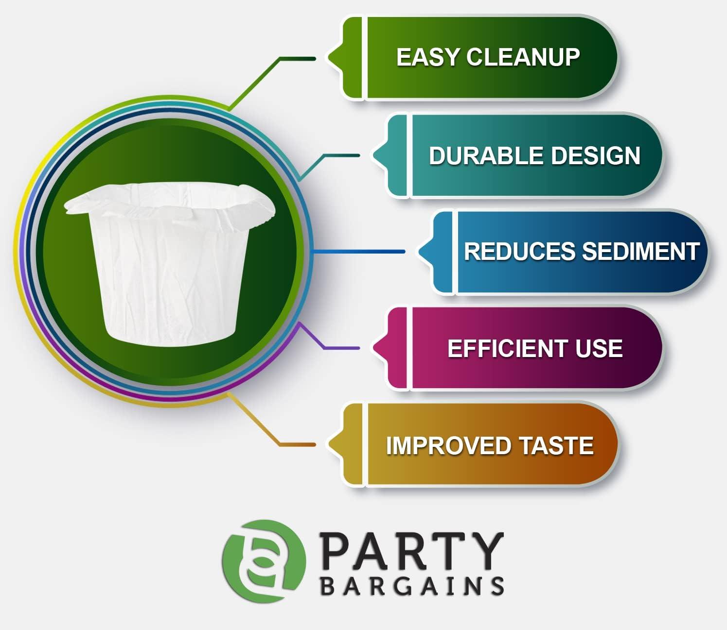 imagePARTY BARGAINS 300 Compact Disposable Coffee Filter Liners Compatible with Keurig Brewers amp KCup Reusable Pods SingleServe Paper FiltersWhite Classic