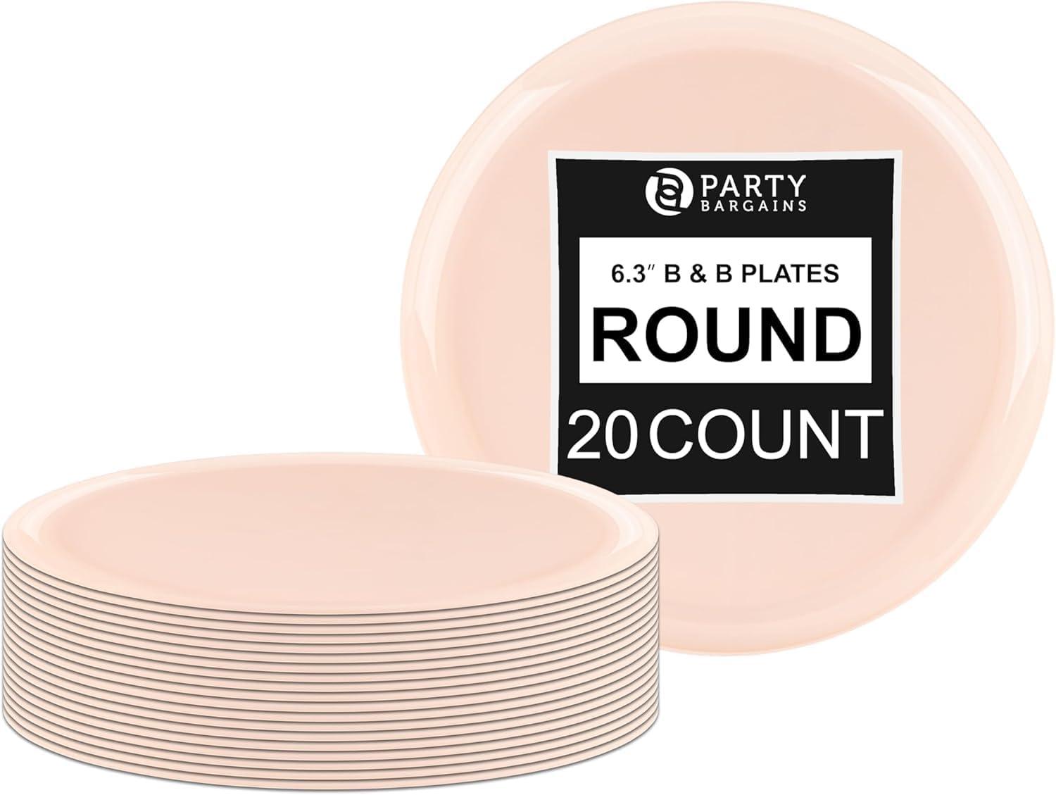 imagePARTY BARGAINS 63 Disposable Cranberry Red Plates 10 Pack Heavy Duty Plastic Edge Collection Tableware Dish Platter Dinnerware Table Setting Plates for Catering EventsPink