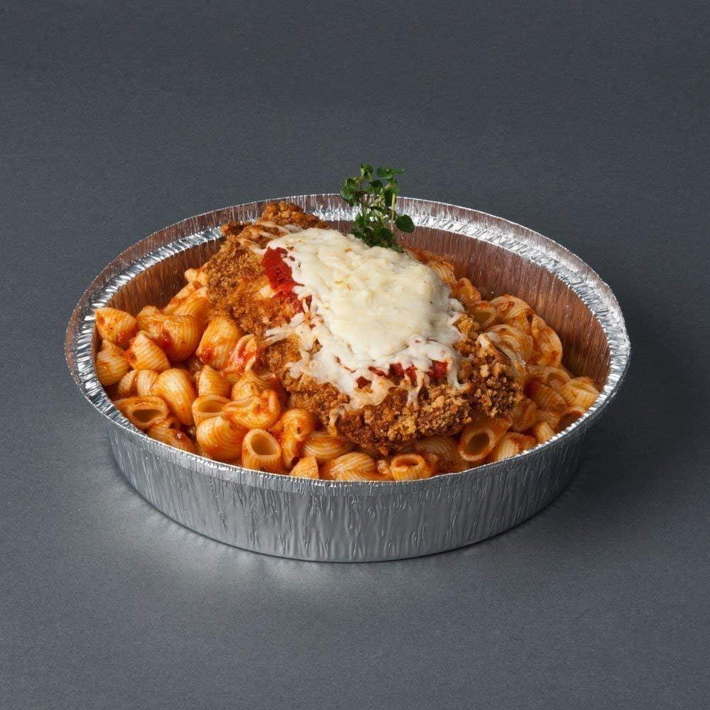 imagePARTY BARGAINS 7Inch Round Disposable Aluminum Pans 50 Pack Set with Plastic Lids For Baking Roasting BBQ Perfect for Kitchen Takeout Food Catering Picnic Camping Max 240C9 Inch