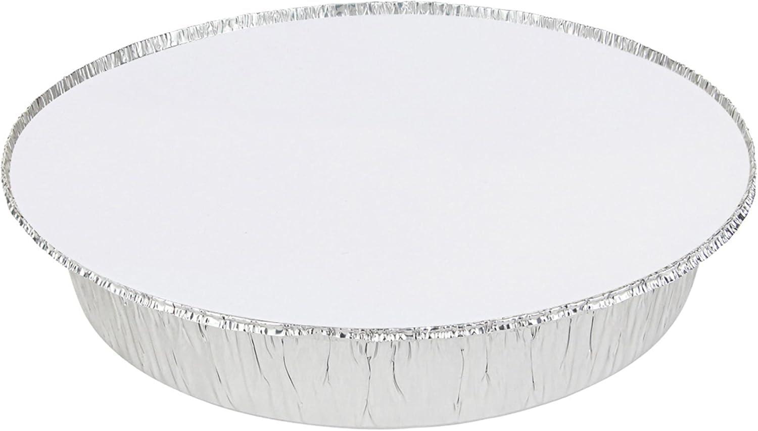imagePARTY BARGAINS 9Inch Round Disposable Aluminum Pans 40 Pack Set with Board Lids For Baking Roasting BBQ Perfect for Kitchen Takeout Food Catering Picnic Camping Max 240C9 In