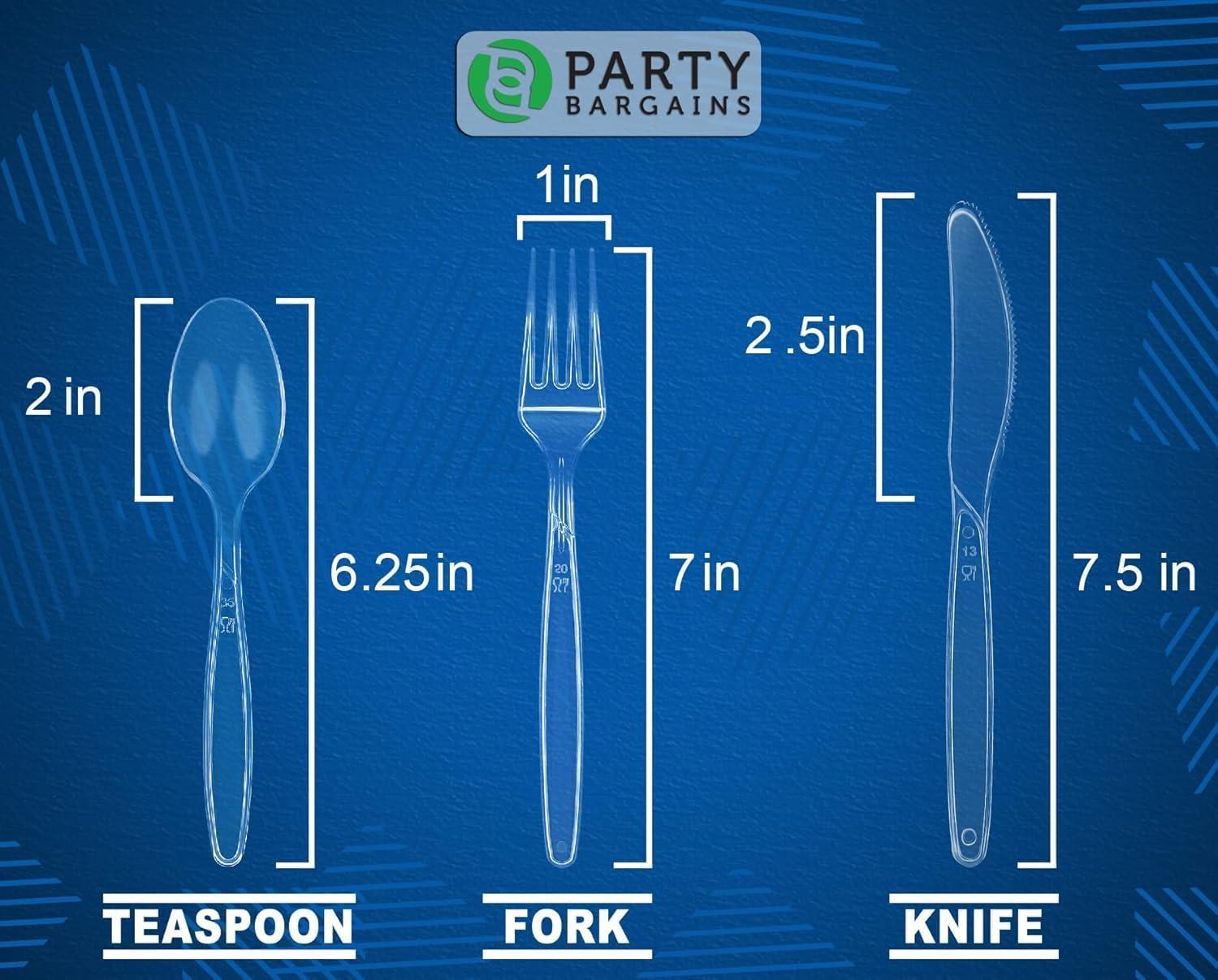 imagePARTY BARGAINS Argyle White Plastic Cutlery Set 360Piece 180 Forks 120 Spoons 60 Knives HeavyDuty Disposable Utensils for Parties Weddings Buffets BBQs amp Catering BPA FreeA Sapphire