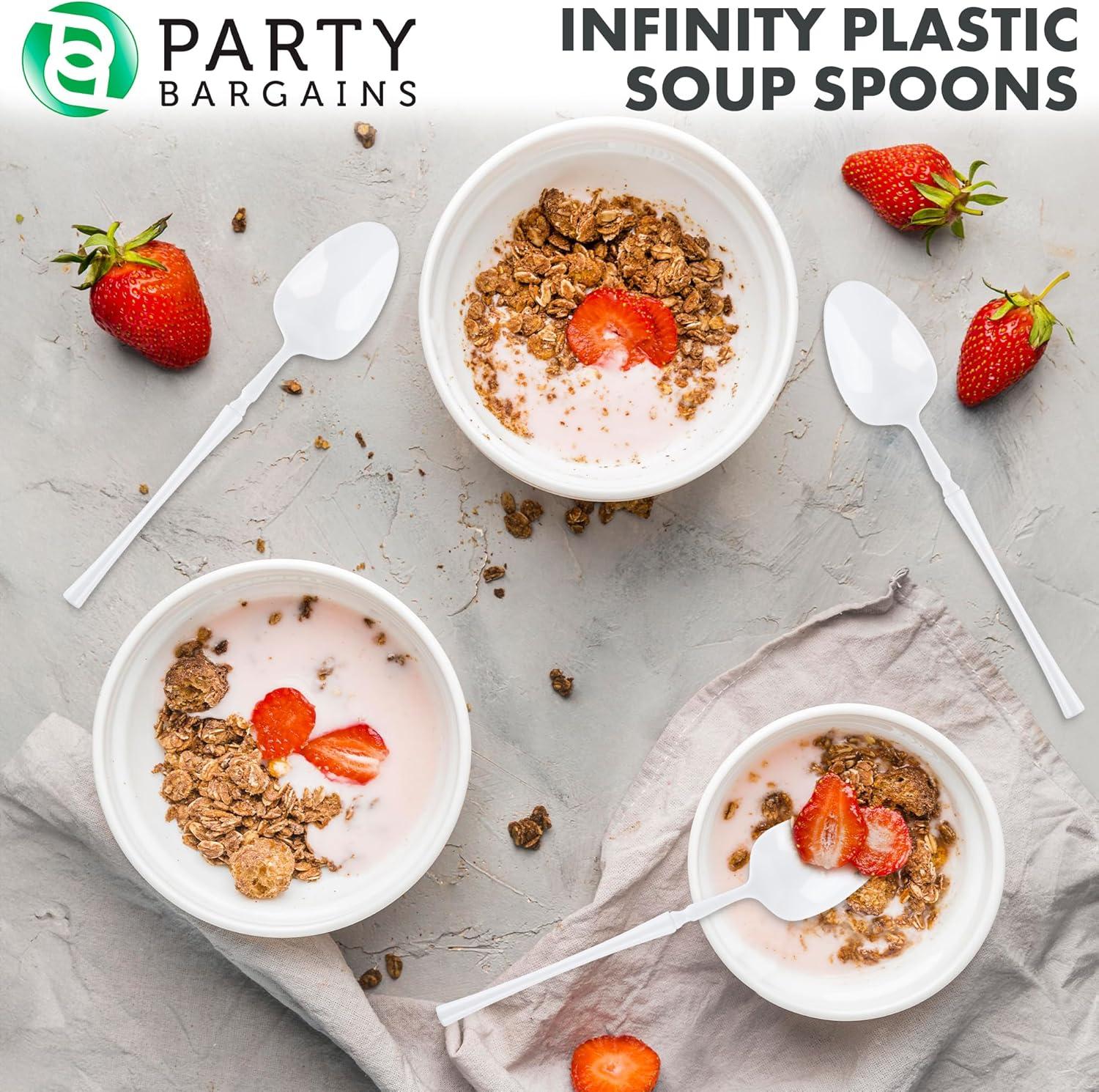 imageParty Bargains Disposable Plastic Silver Cutlery Set Infinity Modern Design Utensils 40 Pack 16 Forks 8 Knives 16 SpoonsWhite