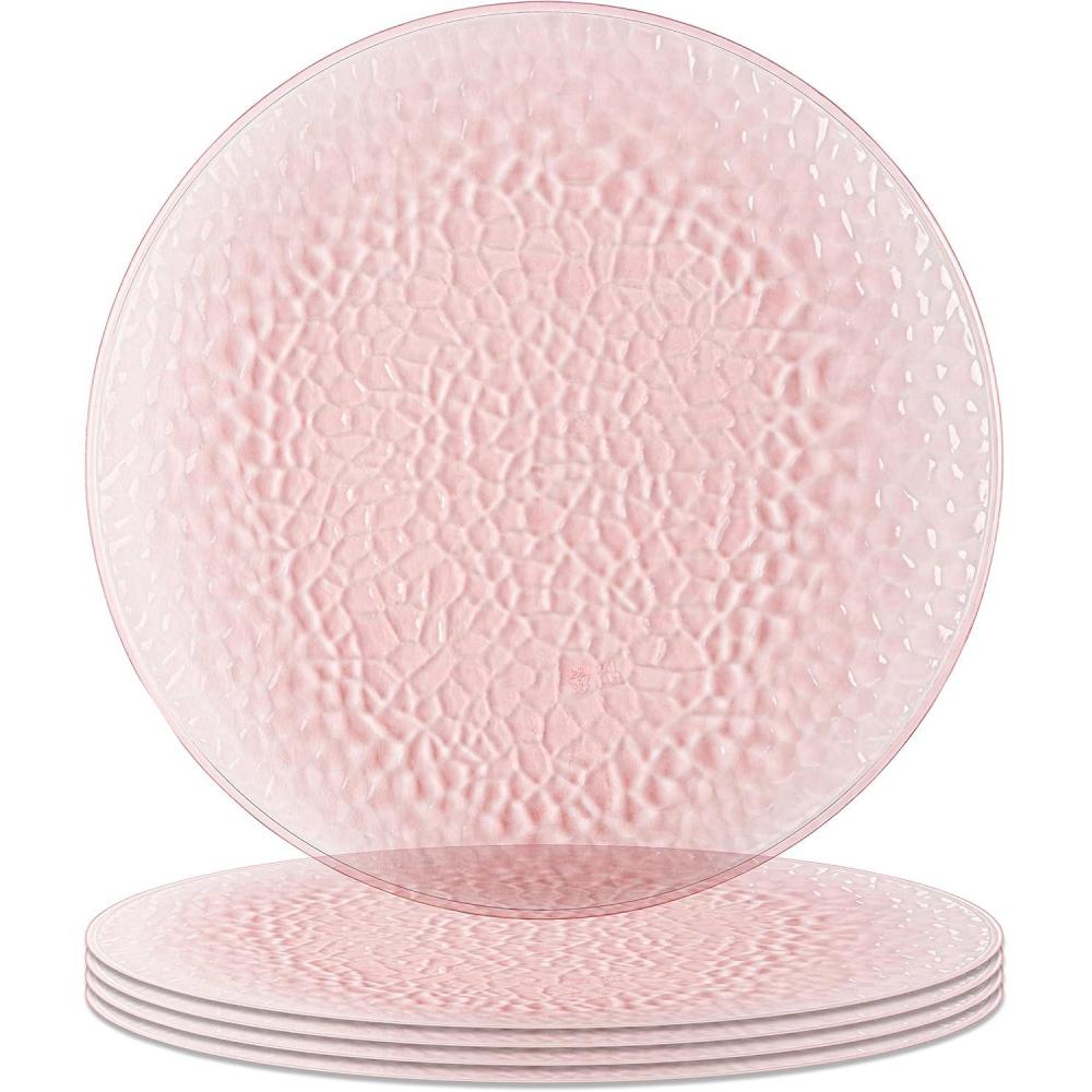 imagePARTY BARGAINS 13Inch Charger Plates  8 Pack Organic Collection Black Gold Rim HeavyDuty Disposable Chargers for Elegant Dining  Ideal for Weddings and Formal EventsHammered Pink