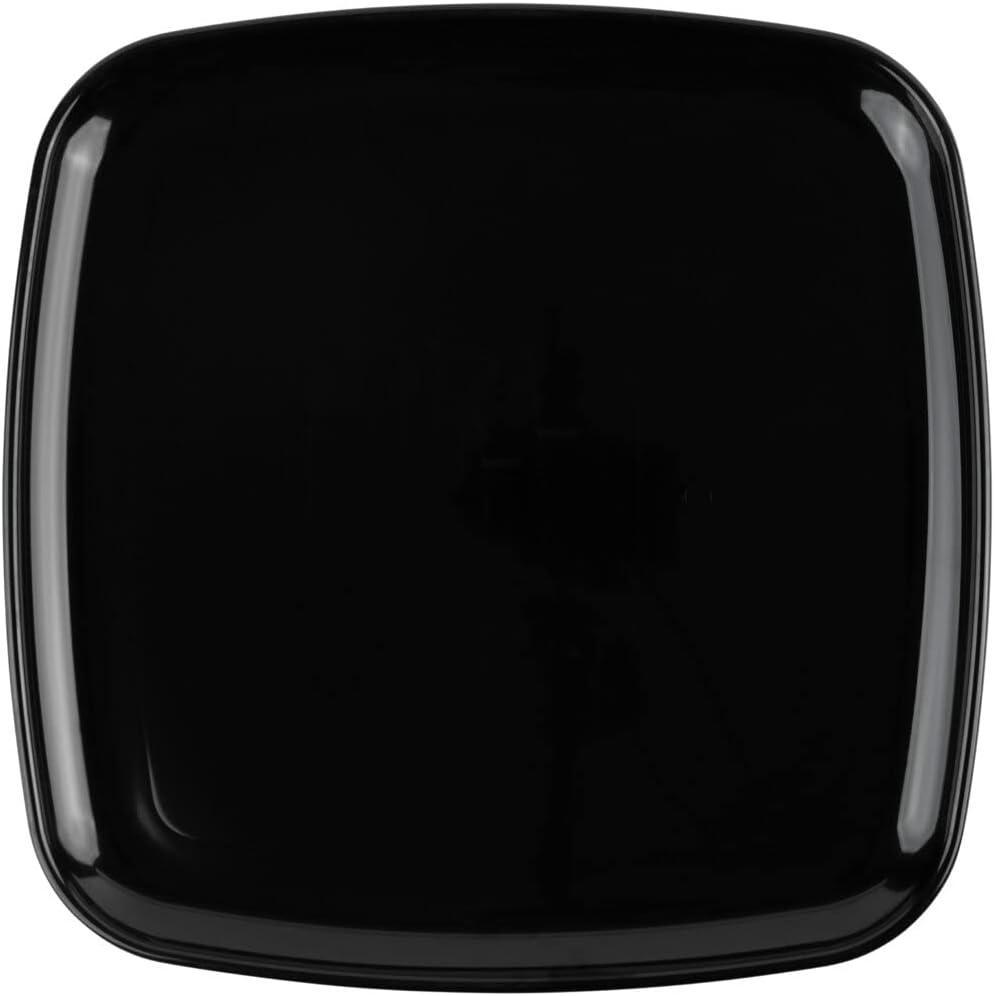 imagePARTY BARGAINS 14 Disposable Plastic Serving Tray 4Pack Black Square Party Platters for Snacks Appetizers Charcuterie Weddings amp Catering