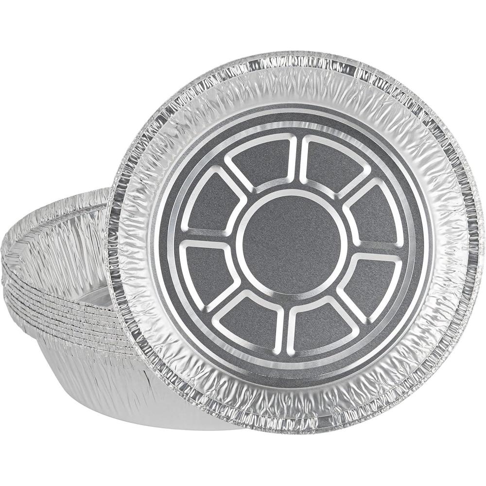imagePARTY BARGAINS 14Inch Round Disposable Aluminum Pans  5 Pack Lids not included  For Baking Roasting BBQ Perfect for Kitchen Takeout Food Catering Picnic Camping Max 240C14 Inch