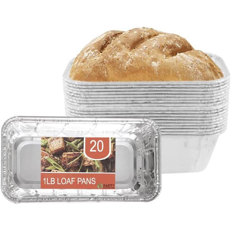 imagePARTY BARGAINS 2 lb Loaf Pans Disposable Aluminum Bread Tins 40 Pack HeavyDuty OvenSafe Bakeware Max 240C for Bread Loaf Meatloaf Cakes Parties amp Events20