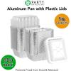 PARTY BARGAINS 1 lb Small Aluminum Pans with Plastic Dome Lids, 800 Pack Disposable Foil Take-Out Containers, 5.5 x 4.5 Inch Meal Prep Baking Pans for Pies, Cakes, Meats, Oven Safe up to 240°C(800)