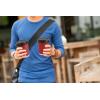 PARTY BARGAINS 100 Disposable Rippled Insulated Hot Cups with lids, 12oz Burgundy Color. No Sleeves Needed to Go Teacup. Heat Protection Coffee Espresso(12oz)