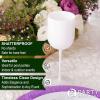 PARTY BARGAINS 12 oz Disposable Plastic Wine Goblets, Shatter-Resistant BPA-Free Stemmed Wine Cups for Weddings, Events & Outdoor Entertaining, Black, 5 Pack(White)