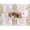 PARTY BARGAINS 12 oz Disposable Plastic Wine Goblets, Shatter-Resistant BPA-Free Stemmed Wine Cups for Weddings, Events & Outdoor Entertaining, Black, 5 Pack(Pink Gold Rim)