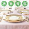 PARTY BARGAINS 125 Disposable Plastic Dinnerware Set for 25 Guest – Gold Lace, 25 Each: 10″ Dinner Plates, 7″ Salad/Dessert Plates, Forks, Knives, Spoons, for Weddings, Bridal Showers, Birthday