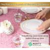 PARTY BARGAINS 125 Disposable Plastic Dinnerware Set for 25 Guest – Gold Settings, 25 Each: 10″ Dinner Plates, 7″ Salad/Dessert Plates, Forks, Knives, Spoons for Weddings, Bridal Showers, Birthday