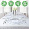 PARTY BARGAINS 125 Disposable Plastic Dinnerware Set for 25 Guest – Silver Lace, 25 Each: 10″ Dinner Plates, 7″ Salad/Dessert Plates, Forks, Knives, Spoons, Weddings, Bridal Showers, Birthday