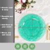 PARTY BARGAINS 13 Inch Plastic Charger Plates, Raindrop Transparent Rose Gold, 8 Pack(Green)