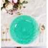 PARTY BARGAINS 13 Inch Plastic Charger Plates, Raindrop Transparent Rose Gold, 8 Pack(Green)