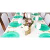 PARTY BARGAINS 13 Inch Plastic Charger Plates, Raindrop Transparent Rose Gold, 8 Pack(Green)