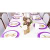 PARTY BARGAINS 13 Inch Plastic Charger Plates, Raindrop Transparent Rose Gold, 8 Pack(Lavender)