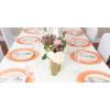 PARTY BARGAINS 13 Inch Plastic Charger Plates, Raindrop Transparent Rose Gold, 8 Pack(Rose Gold)