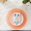 PARTY BARGAINS 13 Inch Plastic Charger Plates, Raindrop Transparent Rose Gold, 8 Pack(Rose Gold)