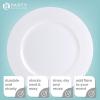PARTY BARGAINS 13-Inch Charger Plates – 8 Pack, Organic Collection Black Gold Rim, Heavy-Duty Disposable Chargers for Elegant Dining – Ideal for Weddings and Formal Events(A White)