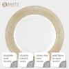 PARTY BARGAINS 13-Inch Charger Plates – 8 Pack, Organic Collection Black Gold Rim, Heavy-Duty Disposable Chargers for Elegant Dining – Ideal for Weddings and Formal Events(Gold Textured)