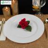 PARTY BARGAINS 13-Inch Charger Plates – 8 Pack, Organic Collection Black Gold Rim, Heavy-Duty Disposable Chargers for Elegant Dining – Ideal for Weddings and Formal Events(A White)