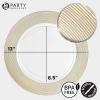 PARTY BARGAINS 13-Inch Charger Plates – 8 Pack, Organic Collection Black Gold Rim, Heavy-Duty Disposable Chargers for Elegant Dining – Ideal for Weddings and Formal Events(Gold Rope)