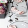PARTY BARGAINS 13-Inch Charger Plates – 8 Pack, Organic Collection Black Gold Rim, Heavy-Duty Disposable Chargers for Elegant Dining – Ideal for Weddings and Formal Events(Silver Rim)