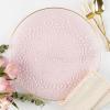 PARTY BARGAINS 13-Inch Charger Plates – 8 Pack, Organic Collection Black Gold Rim, Heavy-Duty Disposable Chargers for Elegant Dining – Ideal for Weddings and Formal Events(Hammered Pink Gold Rim)