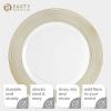 PARTY BARGAINS 13-Inch Charger Plates – 8 Pack, Organic Collection Black Gold Rim, Heavy-Duty Disposable Chargers for Elegant Dining – Ideal for Weddings and Formal Events(Gold Rope)