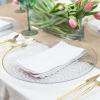 PARTY BARGAINS 13-Inch Charger Plates – 8 Pack, Organic Collection Black Gold Rim, Heavy-Duty Disposable Chargers for Elegant Dining – Ideal for Weddings and Formal Events(Hammered Clear Gold Rim)
