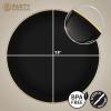PARTY BARGAINS 13-Inch Charger Plates – 8 Pack, Organic Collection Black Gold Rim, Heavy-Duty Disposable Chargers for Elegant Dining – Ideal for Weddings and Formal Events(Hammered Black Gold Rim)