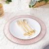 PARTY BARGAINS 13-Inch Charger Plates – 8 Pack, Organic Collection Black Gold Rim, Heavy-Duty Disposable Chargers for Elegant Dining – Ideal for Weddings and Formal Events(Hammered Pink)
