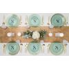 PARTY BARGAINS 13-Inch Charger Plates – 8 Pack, Organic Collection Black Gold Rim, Heavy-Duty Disposable Chargers for Elegant Dining – Ideal for Weddings and Formal Events(Green With Gold Rim)