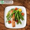 PARTY BARGAINS 14″ Disposable Plastic Serving Tray 4-Pack – White Square Party Platters for Snacks, Appetizers, Charcuterie, Weddings & Catering