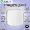 PARTY BARGAINS 14″ Disposable Plastic Serving Tray 4-Pack – White Square Party Platters for Snacks, Appetizers, Charcuterie, Weddings & Catering