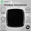 PARTY BARGAINS 14″ Disposable Plastic Serving Tray 8-Pack – Black Square Party Platters for Snacks, Appetizers, Charcuterie, Weddings & Catering