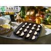 PARTY BARGAINS 14″ Disposable Plastic Serving Tray 8-Pack – Black Square Party Platters for Snacks, Appetizers, Charcuterie, Weddings & Catering