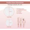 PARTY BARGAINS 250 Disposable Plastic Dinnerware Set for 50 Guest – Rose Gold, 50 Each: 10″ Dinner Plates, 7″ Salad/Dessert Plates, Forks, Knives, Spoons, Weddings, Bridal Showers, Birthday