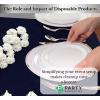 PARTY BARGAINS 250 Disposable Plastic Dinnerware Set for 50 Guest – Silver, 50 Each: 10″ Dinner Plates, 7″ Salad/Dessert Plates, Forks, Knives, Spoons, Weddings, Bridal Showers, Birthday