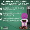 PARTY BARGAINS 300 Compact Disposable Coffee Filter Liners – Compatible with Keurig Brewers & K-Cup Reusable Pods, Single-Serve Paper Filters(Compact White)