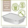 PARTY BARGAINS 5 lb Aluminum Pans with Board Lids, 50 Pack – 9 x 7 in Disposable Foil Roasting & Steam Table Pans for Catering, Takeout, Meal Prep, Oven Safe up to 240°C(1)