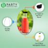 PARTY BARGAINS 50 oz Plastic Carafe with White Flip-Tab Lid, Clear – 12 Pack Heavy-Duty Spill-Resistant Pitchers for Iced Tea, Juice, Cold Beverages, Powdered Drinks, Mimosa(Black Cap)
