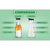 PARTY BARGAINS 50 oz Plastic Carafe with White Flip-Tab Lid, Clear – 12 Pack Heavy-Duty Spill-Resistant Pitchers for Iced Tea, Juice, Cold Beverages, Powdered Drinks, Mimosa(Black Cap)