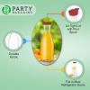 PARTY BARGAINS 50 oz Plastic Carafe with White Flip-Tab Lid, Clear – 12 Pack Heavy-Duty Spill-Resistant Pitchers for Iced Tea, Juice, Cold Beverages, Powdered Drinks, Mimosa(Red Cap)
